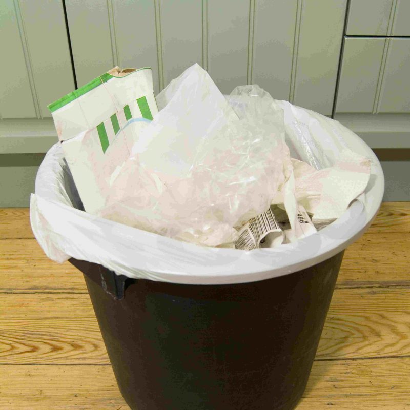 reuse plastic bags for trash